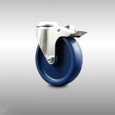 Service Caster 5 Inch 316SS Solid Polyurethane Swivel Bolt Hole Caster with Total Lock Brake SCC-SS316BHTTL20S514-SPUS